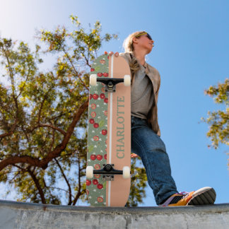Vintage Cherry & Stars Skateboard