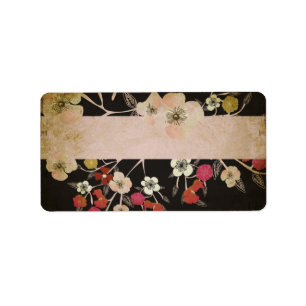 Vintage cherry tree flowers Label