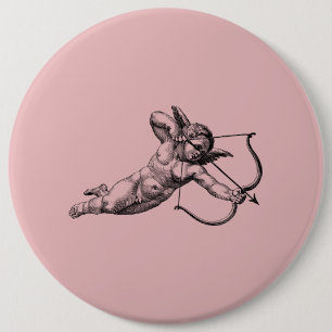 Vintage Cherub Angel Cupid Love 6 Inch Round Button