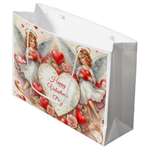 Vintage Cherub Angels Valentines Day Gift Bag