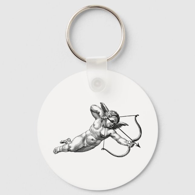 Vintage Cherub Cupid Love Keychain (Front)