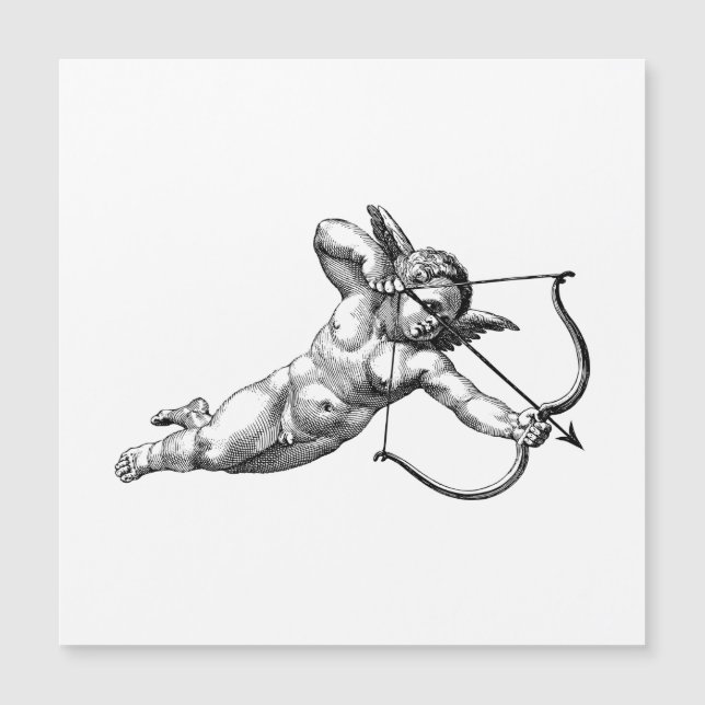 Vintage Cherub Cupid Love Magnetic Card (Front)