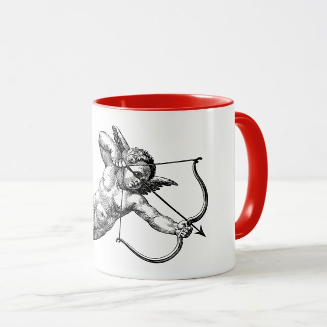 Vintage Cherub Cupid Love Mug (Front Right)