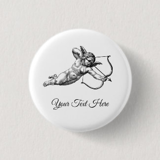 Vintage Cherub Cupid Love Sticker Label 1 Inch Round Button