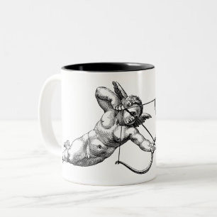 Vintage Cherub Cupid Love Two-Tone Coffee Mug