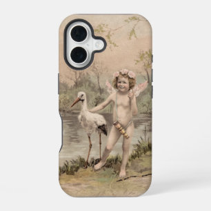 Vintage Cherub with Stork by Lake  iPhone 16 Case