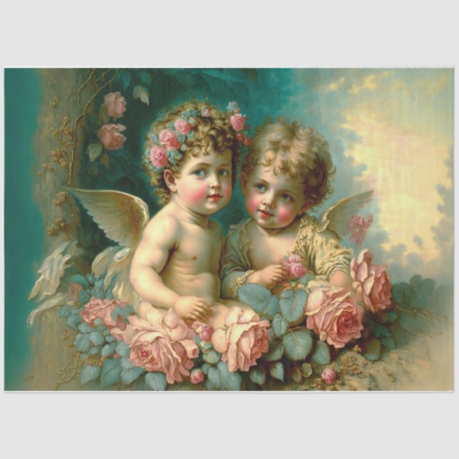 Vintage Cherubs Tissue Paper (Front)