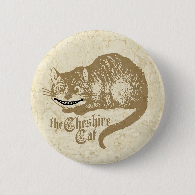 Vintage Cheshire Cat Illustration 2 Inch Round Button (Front)