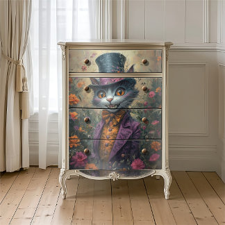 Vintage Cheshire Cat Mad Hatter Tea Party Gothic Tissue Paper