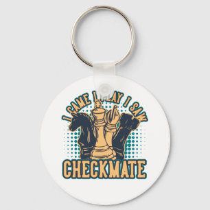 Vintage Chess Checkmate Quote      Keychain