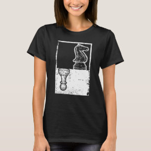 Vintage Chess Chessboxing Pawn And Knight Shadow 1 T-Shirt