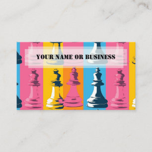 Vintage Chess Kings Retro Colours Chess Coach Business Card