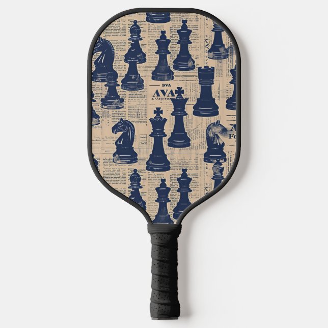 Vintage chess piece pickleball paddle (Front)