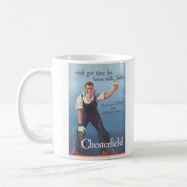 Vintage Chesterfield Cigarettes Advertisement Coffee Mug (Left)