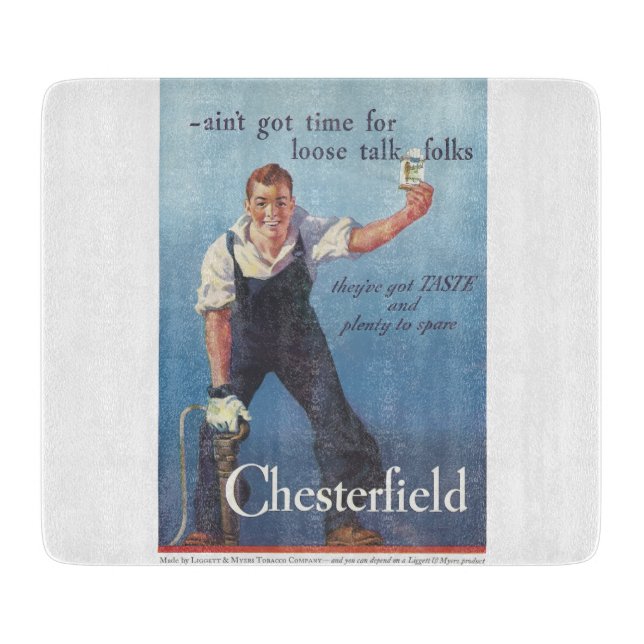 Vintage Chesterfield Cigarettes Advertisement Cutting Board (Front)