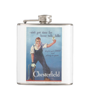 Vintage Chesterfield Cigarettes Advertisement Hip Flask