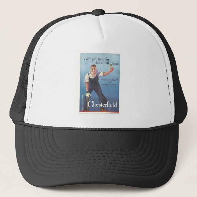Vintage Chesterfield Cigarettes Advertisement Trucker Hat (Front)