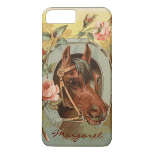 Vintage Chestnut Horse Personalized iPhone 8 Plus/7 Plus Case