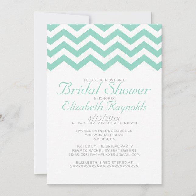 Vintage Chevron Bridal Shower Invitations (Front)