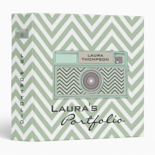 Vintage Chevron Camera Photography Portfolio Binder