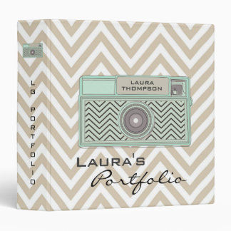 Vintage Chevron Camera Photography Portfolio Binder