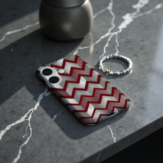 Vintage Chevron Metal Accent - Luxe Deco iPhone 16 Case