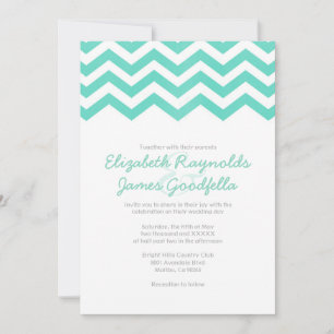 Vintage Chevron Wedding Invitations