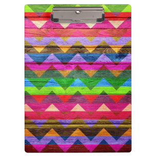 Vintage Chevron Wood Abstract #9 Clipboard