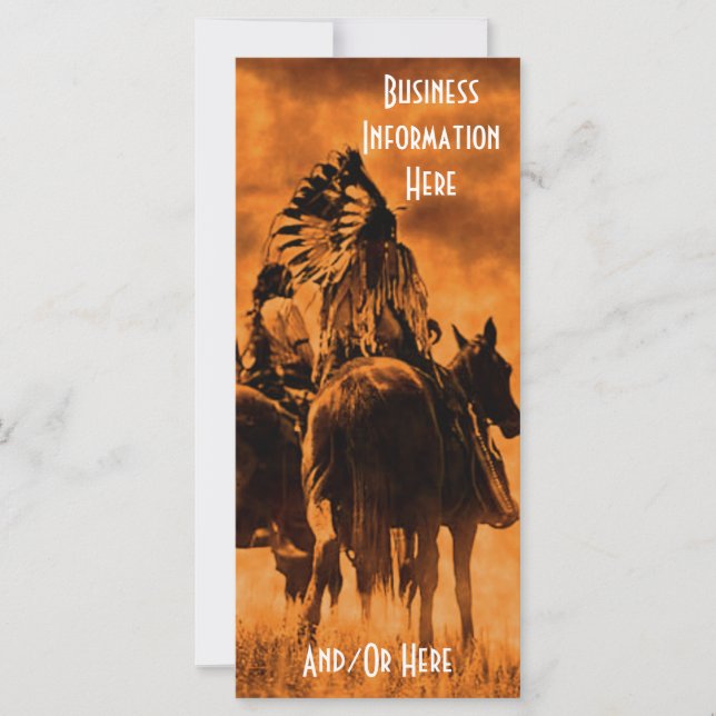 Vintage Cheyenne Warriors Bookmark Rack Card (Front)