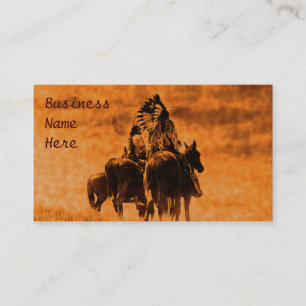 Vintage Cheyenne Warriors Business Cards