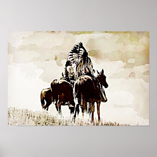 Vintage Cheyenne Warriors Canvas Print (Front)