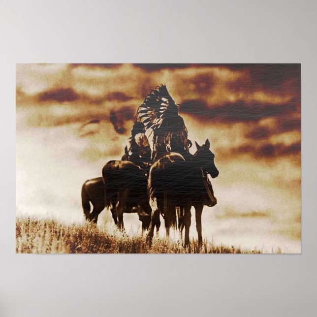 Vintage Cheyenne Warriors Canvas Print (Front)