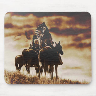 Vintage Cheyenne Warriors on Horseback mouse pad