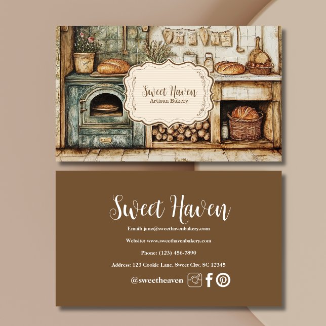 Vintage Chic Bakery  Business Card (Creator Uploaded)