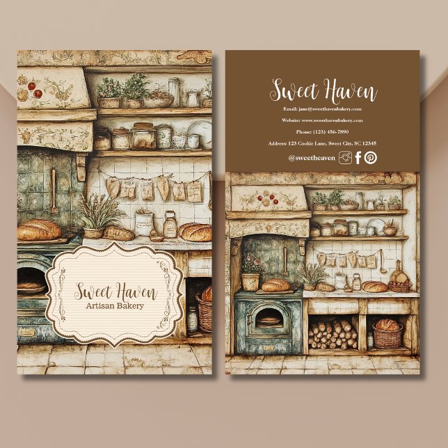 Vintage Chic Bakery  Business Card (Creator Uploaded)