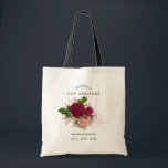 Vintage Chic Blush and Burgundy Wedding Welcome Tote Bag<br><div class="desc">Chic vintage blush pink and burgundy roses wedding welcome tote bags with accents of rose gold.</div>