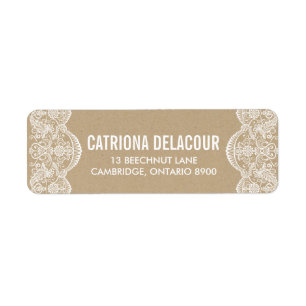 Vintage Chic Brocade Lace Return Address Label
