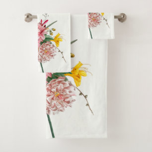 vintage chic élégant Floral Bath Serviette ensembl