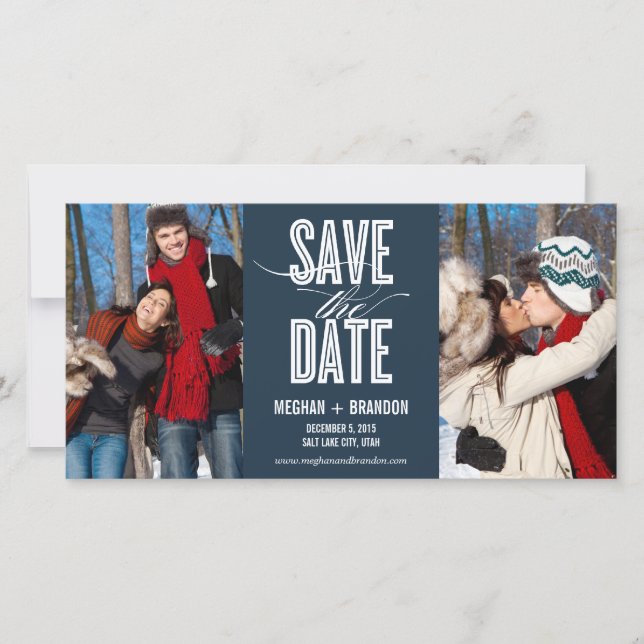 Vintage Chic Enregistrer la date Cartes photos (Devant)