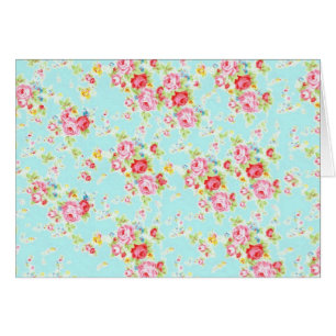 Vintage chic floral roses blue shabby rose flowers