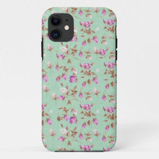 Vintage chic floral roses shabby rose flowers iPhone 11 case