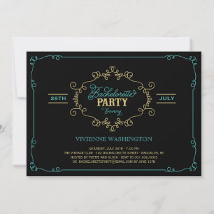 Vintage Chic Flourish Bachelorette Party Invite