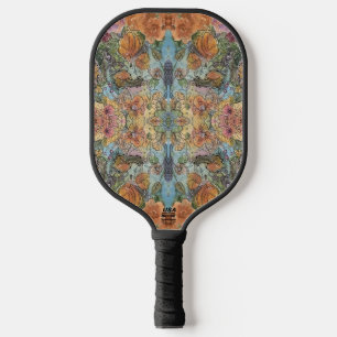 Vintage Chic Flower Garden Watercolor Painting  Pickleball Paddle