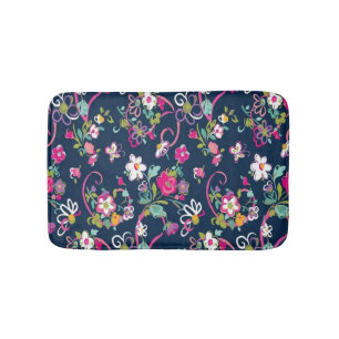 Vintage Chic  Girly Flowers Bath Mat