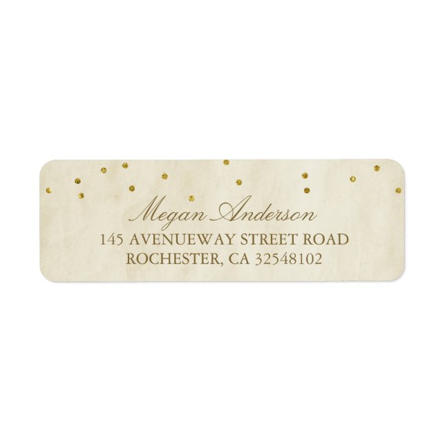 Vintage Chic Gold Confetti Wedding (Front)