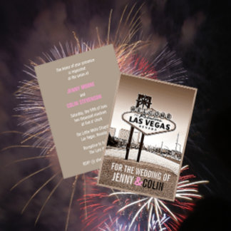 Vintage Chic Las Vegas Wedding Invitation
