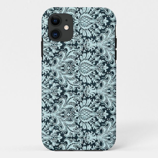 Vintage chic Paris Aqua blue Damask iphone5 case (Back)