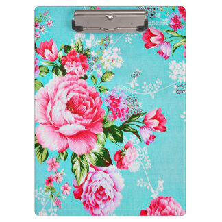 Vintage Chic Pink Floral Clipboard