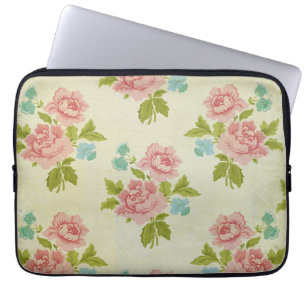 Vintage Chic Rose Flowers Floral Laptop Sleeve