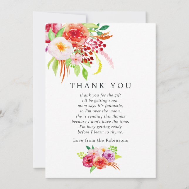 Vintage Chic Rustic Charm Baby Shower Thank You (Front)